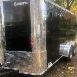 7x14 V Nose Tandom Axel Clear Title In My Name Spare Tire Locks And New Roof Top Air