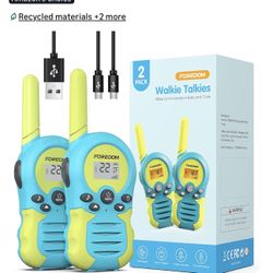 Kid Toy  FOREDOM Rechargeable Walkie Talkies for Kids Walkie Talkies Long Range for Boy & Girl Age 3 Years and Above Birthday Toys - 2 Pack