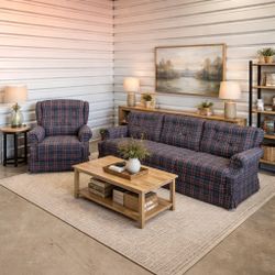 La-Z-Boy reclining sofa and matching recliner chair