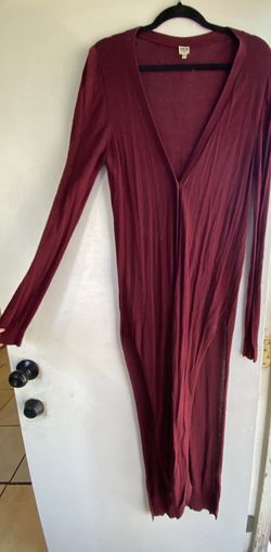 Long slit burgundy / maroon cardigan