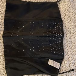 New!! Black Bustier With Rhinestones  New