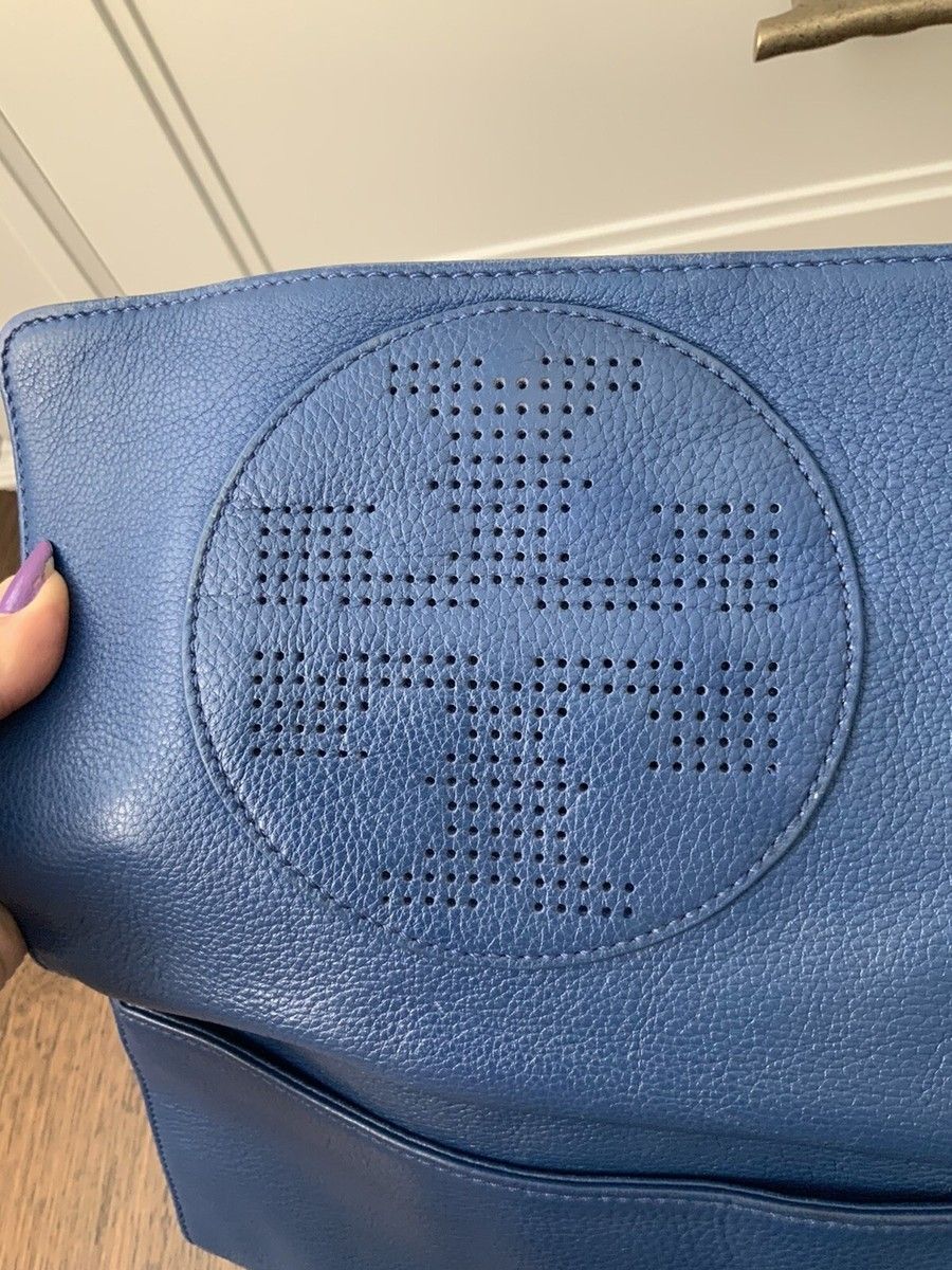 Tory Burch Perforated Blue Rare Hobo