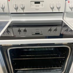 White Whirlpool Stove Glass Top 