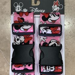Minnie Mouse (2) Pink Disney Luggage Straps 75in - NEW