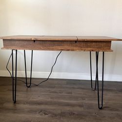 Writing Desk With Hidden Compartments And Outlet- No Scratches 