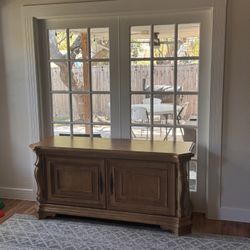 Solid Wood China Cabinet / Buffet – 2-Piece (Can Separate) – $300 OBO