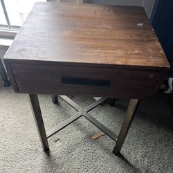 Antique nightstand with drawer and table solid wood