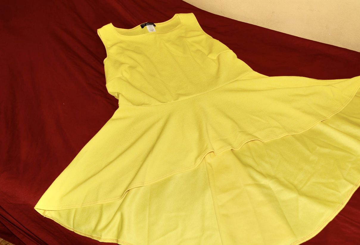 “Rainbow” Yellow Summer Sunday Dress 