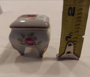 Small Porcelain Trinket Box with Floral Design