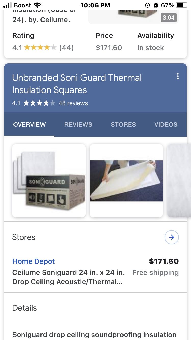 soni guard insulation for drop celing
