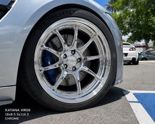 🔥PACKETE DE RINES Y GOMAS🔥 KATANA HR06 CHROME 18x8.5