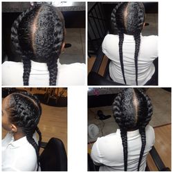 Hair braiding (cornrows)