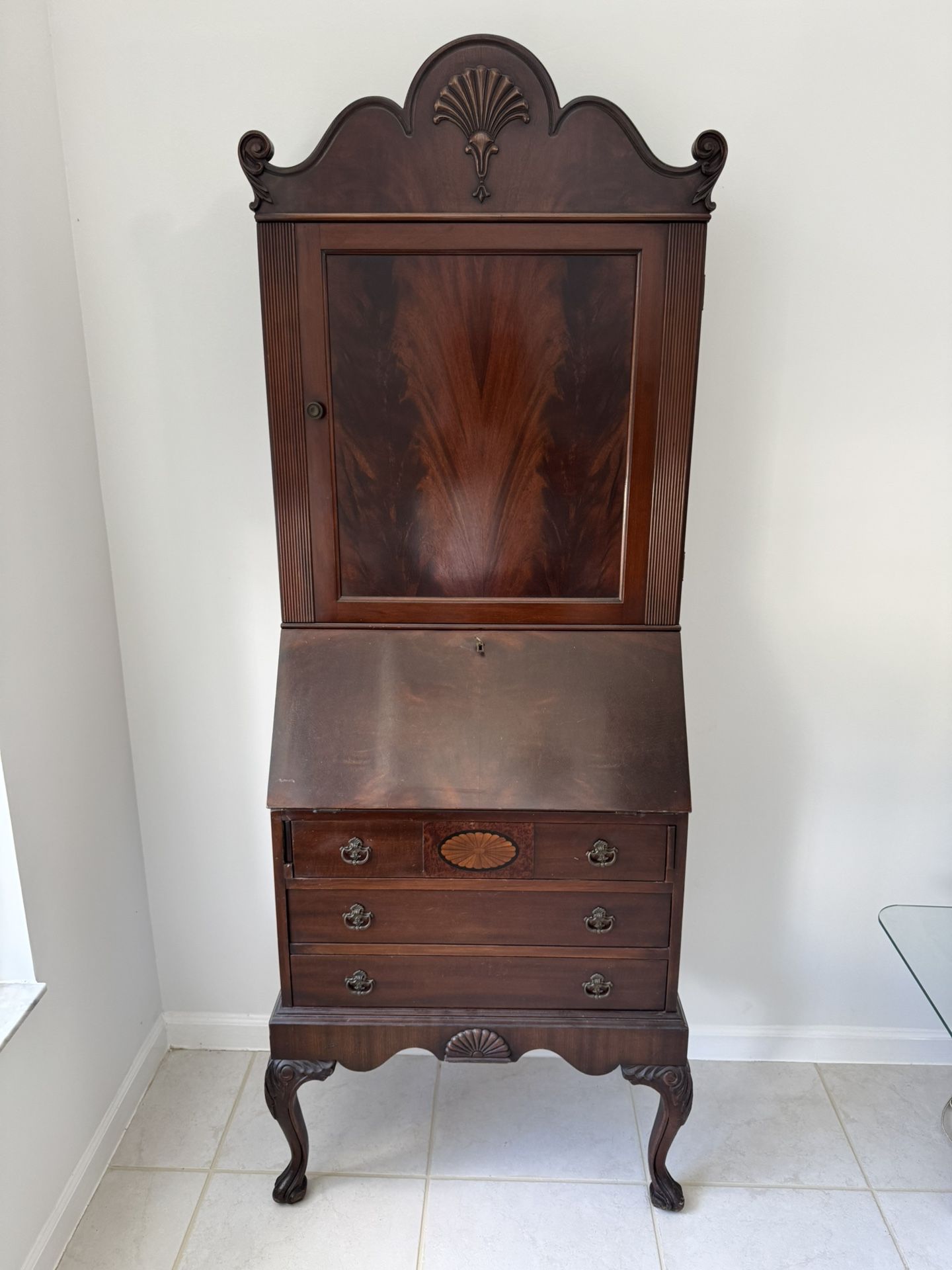 Vintage mahogany secretary desk