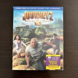 Journey 2 The Mysterious Island 3D Blu-Ray, Blu-Ray, Digital Copy Movies w/ Slipcover