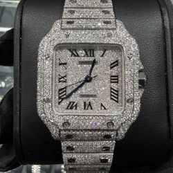 Authentic Cartier Santos 35mm Bust Down Natural Diamonds 💎 Crazy Shine ✨ 