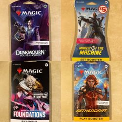 Magic: The Gathering Booster Packs – Various Sets!  Selling MTG booster packs from different sets—sealed brand new!