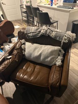 Brown Leather Accent/Club Chair