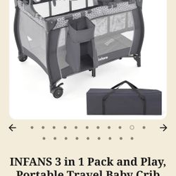 3 In 1 Baby Bed With Changing Table