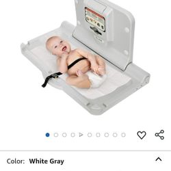 Alpine Wall Mounted Baby Changing Station - Horizontal Baby Changing Table Foldable Diaper Tables with Safety Strap for Commercial Bathroom, ADA Compl