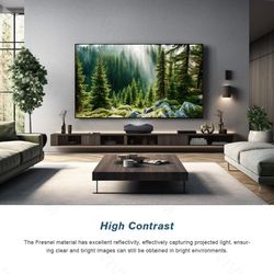 100-inch Fresnel Ultra-thin ALR Grey 4K Movie 16:9 Ultra Short Throw Projection Screen-Fixed Frame