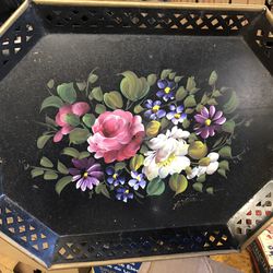 Floral Painted Tray