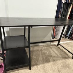 Black Desk with Shelving 