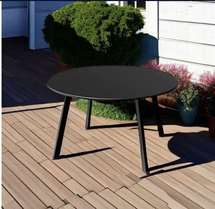 Grand Patio Large Round Steel Coffee Side Table