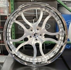 24” Inch Forgiato S2.16 Staggered 24x9, 24x10 Wheels Brushed Chrome Rims