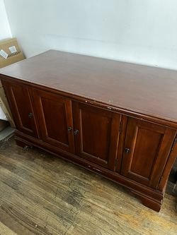 Solid Wood “Media/TV Stand” with Storage & Compartments
