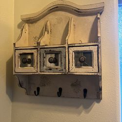 Antique Key Holder With Drawers 