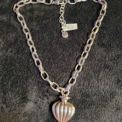 AMPHORA HEART Silver Statement Brighton Large Pendant NECKLACE 