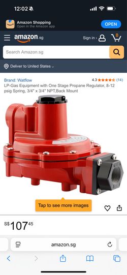 Watflow One Stage Gas Regulator 3/4 not