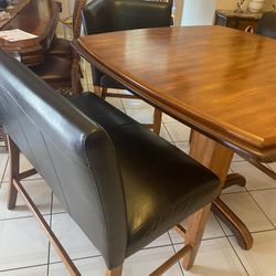 Solid Wood Table with 3 Benches 