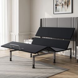 Full/Queen size adjustable bed base - elderly & senior friendly, zero gravity, head/foot adjustment, enhanced comfort, 800lbs capacity