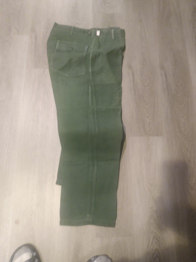 Vintage 1950s Korean War Green Army Pants