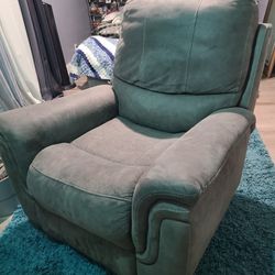 Gray Microsuede Manual Recliner