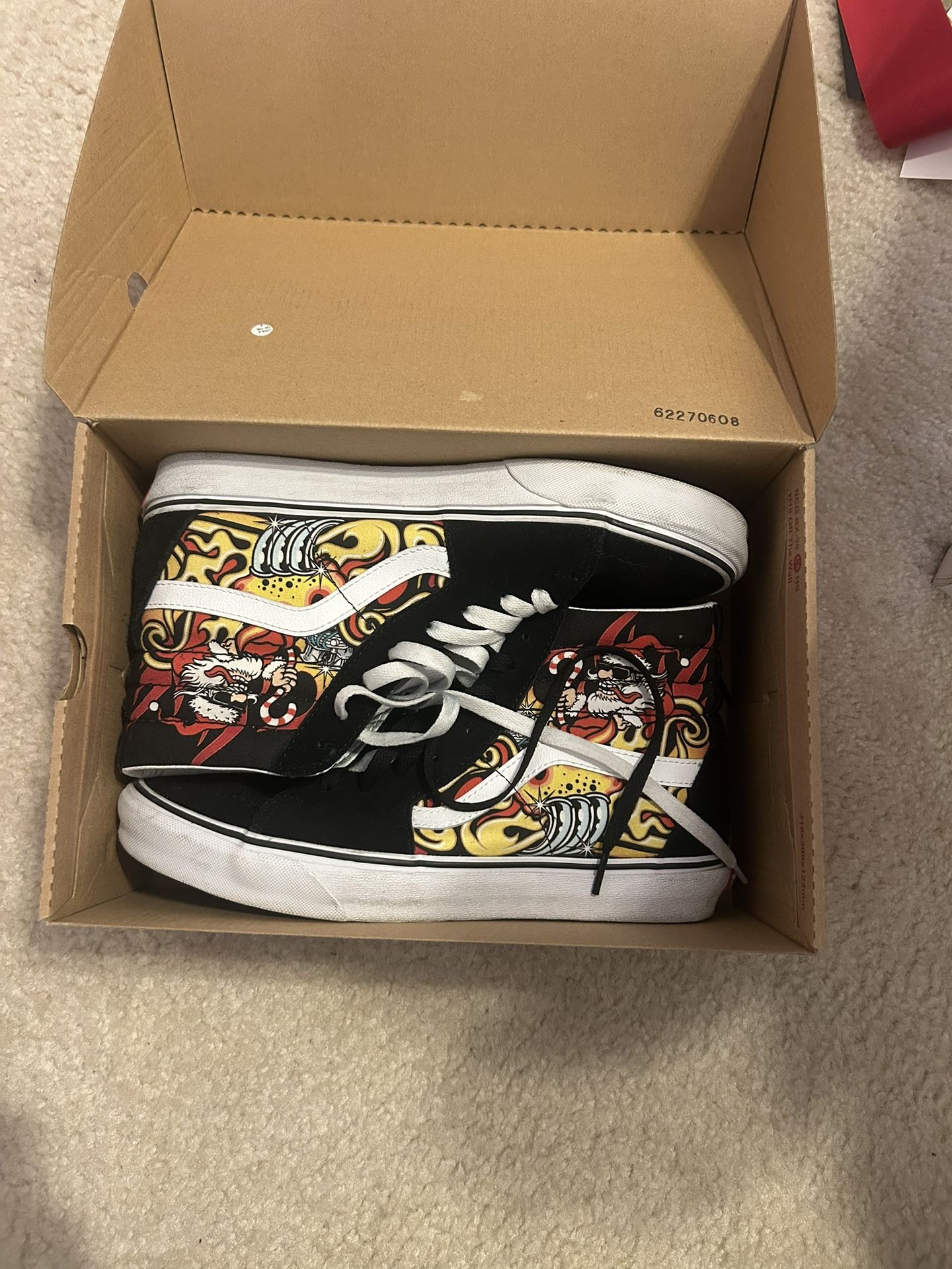 Vans Hightop Santa Flame Black sz 9