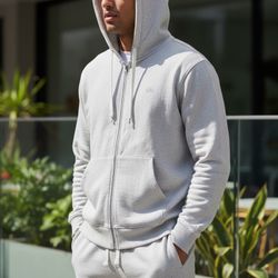 In Medium Size Alo Grey Hoodie 