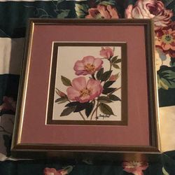 Prairie Rose Wildflowers Custom Framed Artwork by Judy Bell
