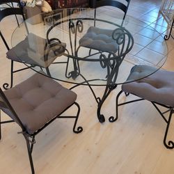 Glass Dining Table with 4 Matching Chairs