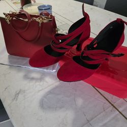 Set of Red Purse And Heels