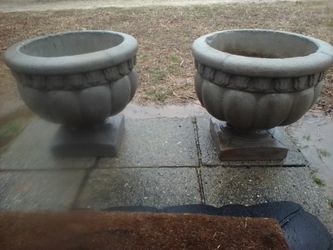 Cement 2-Gallon Design Flower Pots