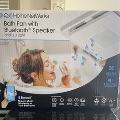 Bath Fan w/ Bluetooth Speaker and LED Light - New