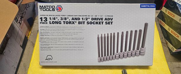 MATCO TOOLS 13 PIECE 1/4", 3/8", AND 1/2" DRIVE ADV LONG TORX® BIT SOCKET SET