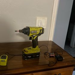 Ryobi Old School Green Monster 1/4 Inch Impact Driver With 4ah Battery And Charger
