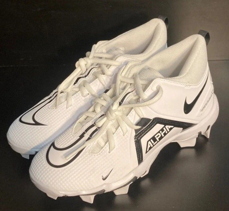 BRAND NEW Nike Alpha Menace 3 Shark Football Cleats White Black Sizes 1, 3