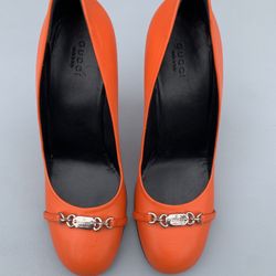 Gucci Women's Orange Leather Heels