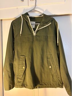 Olive Denim Jacket, Size Medium
