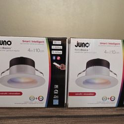 Set of 2 – Juno Smart 4” Recessed LED Downlights (Color Changing + Tunable White)