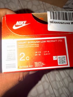 Nike Court Borough Low Recraft TD Toddler Size 2C